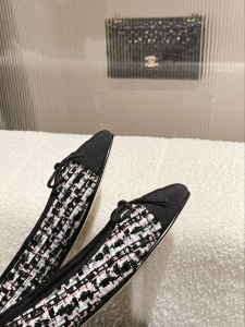 Chanel Tweed Ballet Flat Black
