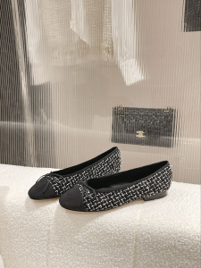 Chanel Tweed Ballet Flat Black