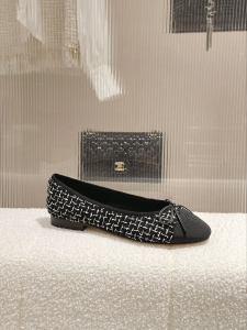 Chanel Tweed Ballet Flat Black