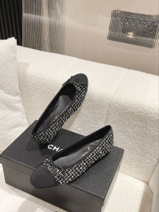 Chanel Tweed Ballet Flat Black