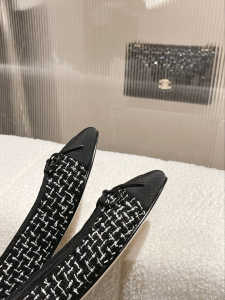 Chanel Tweed Ballet Flat Black