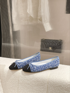 Chanel Tweed Ballet Flat Blue