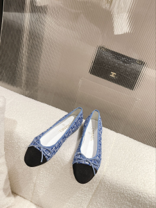 Chanel Tweed Ballet Flat Blue