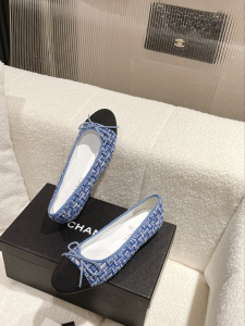 Chanel Tweed Ballet Flat Blue
