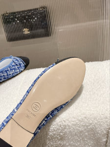 Chanel Tweed Ballet Flat Blue