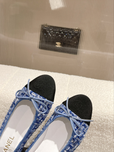 Chanel Tweed Ballet Flat Blue