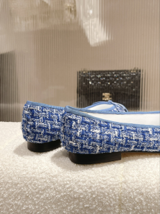 Chanel Tweed Ballet Flat Blue