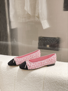Chanel Tweed Ballet Flat Pink