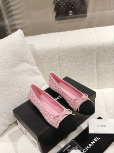 Chanel Tweed Ballet Flat Pink