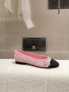 Chanel Tweed Ballet Flat Pink