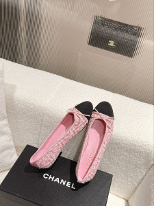 Chanel Tweed Ballet Flat Pink
