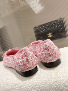 Chanel Tweed Ballet Flat Pink