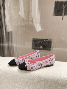 Chanel Tweed Ballet Flat Pink