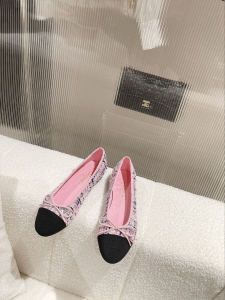 Chanel Tweed Ballet Flat Pink
