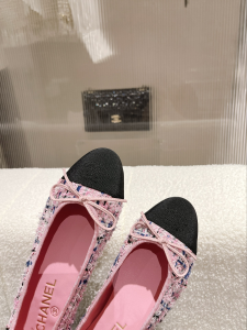 Chanel Tweed Ballet Flat Pink