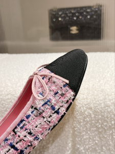 Chanel Tweed Ballet Flat Pink