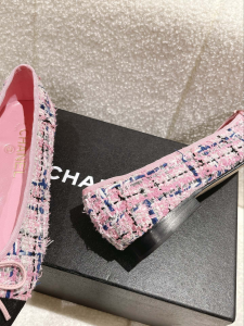 Chanel Tweed Ballet Flat Pink