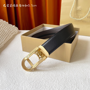 Burberry Black Leather Belt 35MM