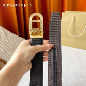 Burberry Black Leather Belt 35MM