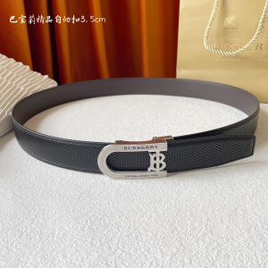 Burberry Black Leather Belt 35MM