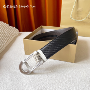 Burberry Black Leather Belt 35MM