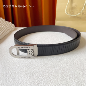 Burberry Black Leather Belt 35MM