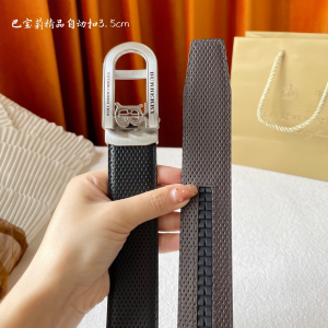 Burberry Black Leather Belt 35MM