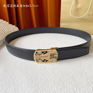 Burberry Black Leather Belt 35MM