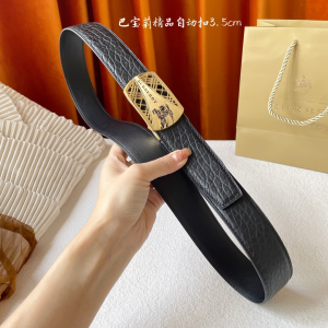 Burberry Black Leather Belt 35MM