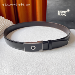 Mont Blanc Leather Belt Black 35MM