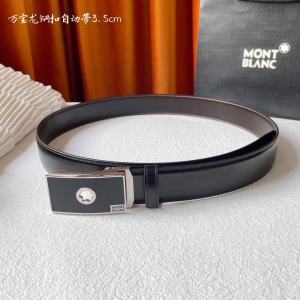 Mont Blanc Leather Belt Black 35MM