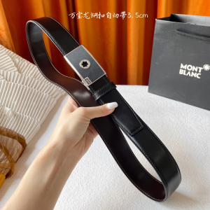 Mont Blanc Leather Belt Black 35MM