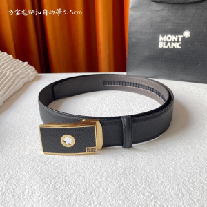 Mont Blanc Leather Belt Black 35MM
