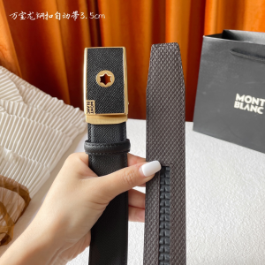 Mont Blanc Leather Belt Black 35MM