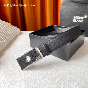 Mont Blanc Leather Belt Black 35MM