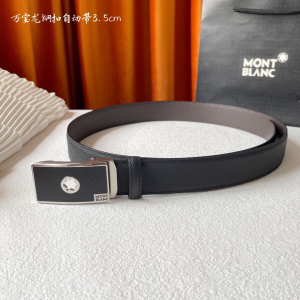 Mont Blanc Leather Belt Black 35MM