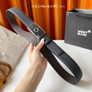 Mont Blanc Leather Belt Black 35MM