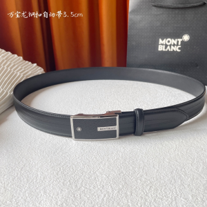 Mont Blanc Leather Belt Black 35MM