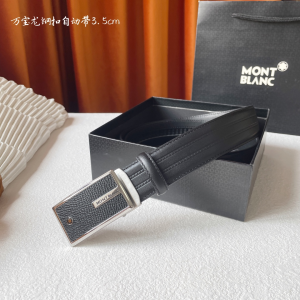 Mont Blanc Leather Belt Black 35MM