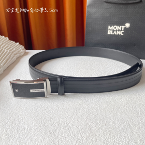 Mont Blanc Leather Belt Black 35MM