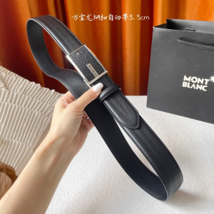 Mont Blanc Leather Belt Black 35MM