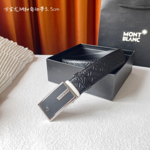 Mont Blanc Leather Belt Black 35MM