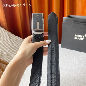 Mont Blanc Leather Belt Black 35MM