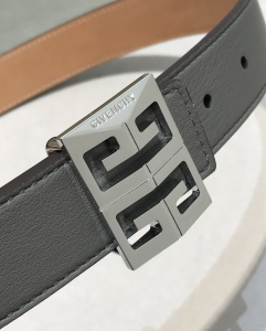 Givenchy 4G Buckle Reversible Leather Belt Gray 30MM Givenchy 4G Buckle Reversible Leather Belt Gray 30MM