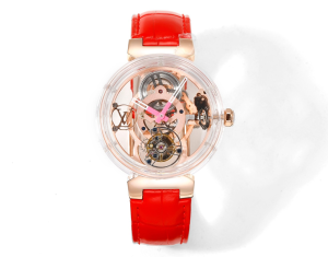 Louis Vuitton Tambour Monogram Watch Red 411MM Louis Vuitton Tambour Monogram Watch Red 411MM