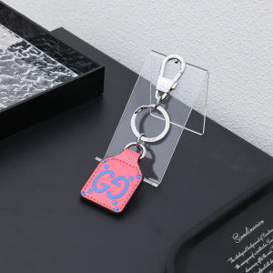 Gucci GG Logo Leather Keyring Keychain Red