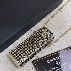 Chanel Crystal Black Long Necklaces