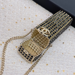 Chanel Crystal Black Long Necklaces