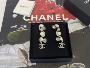 Chanel Crystal CC Long Earrings
