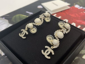 Chanel Crystal CC Long Earrings